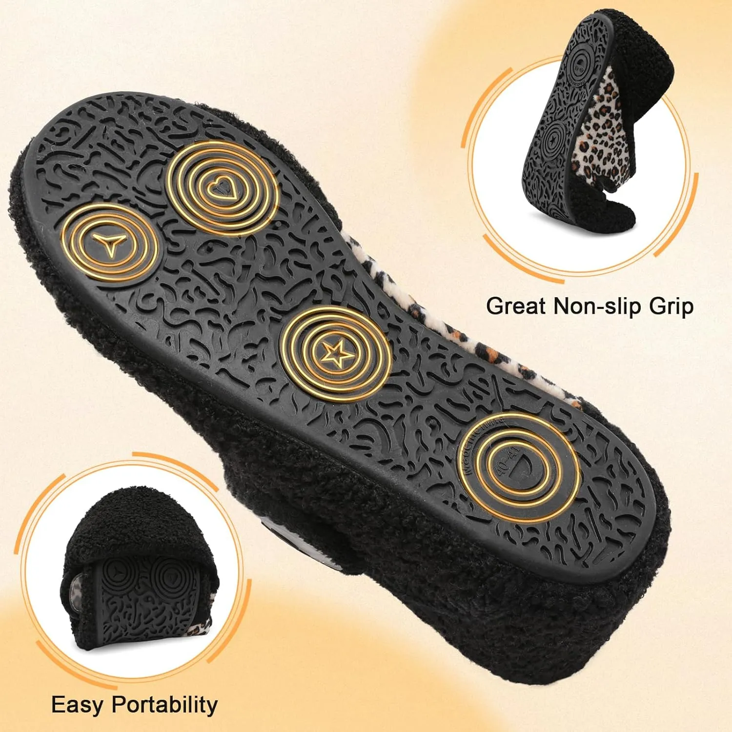 Scurtain Comfy House Slippers for Women Men Wide Diabetic Sock Slippers Soft Slip On Slippers Cozy Barefoot House Shoes