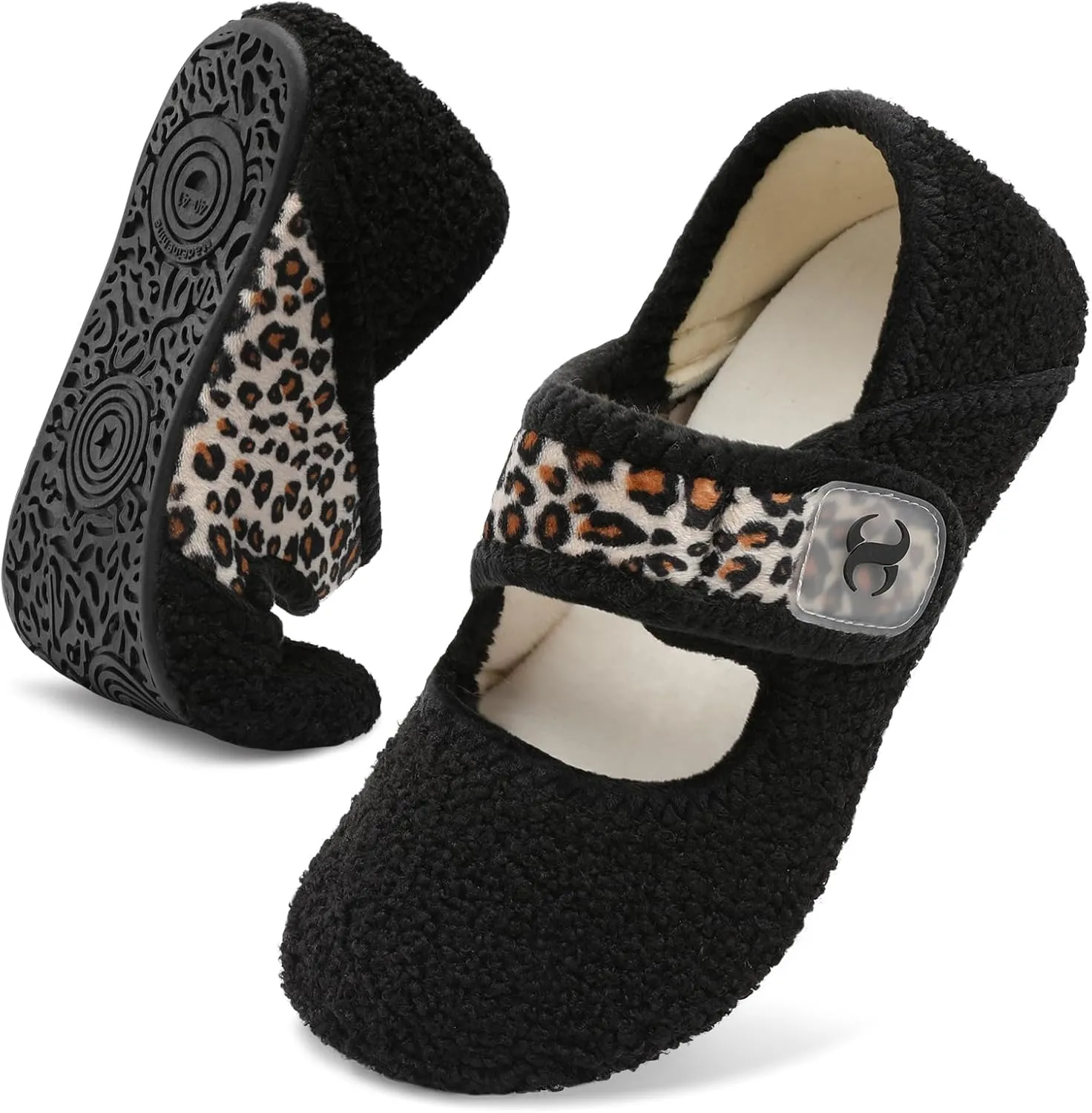 Scurtain Comfy House Slippers for Women Men Wide Diabetic Sock Slippers Soft Slip On Slippers Cozy Barefoot House Shoes
