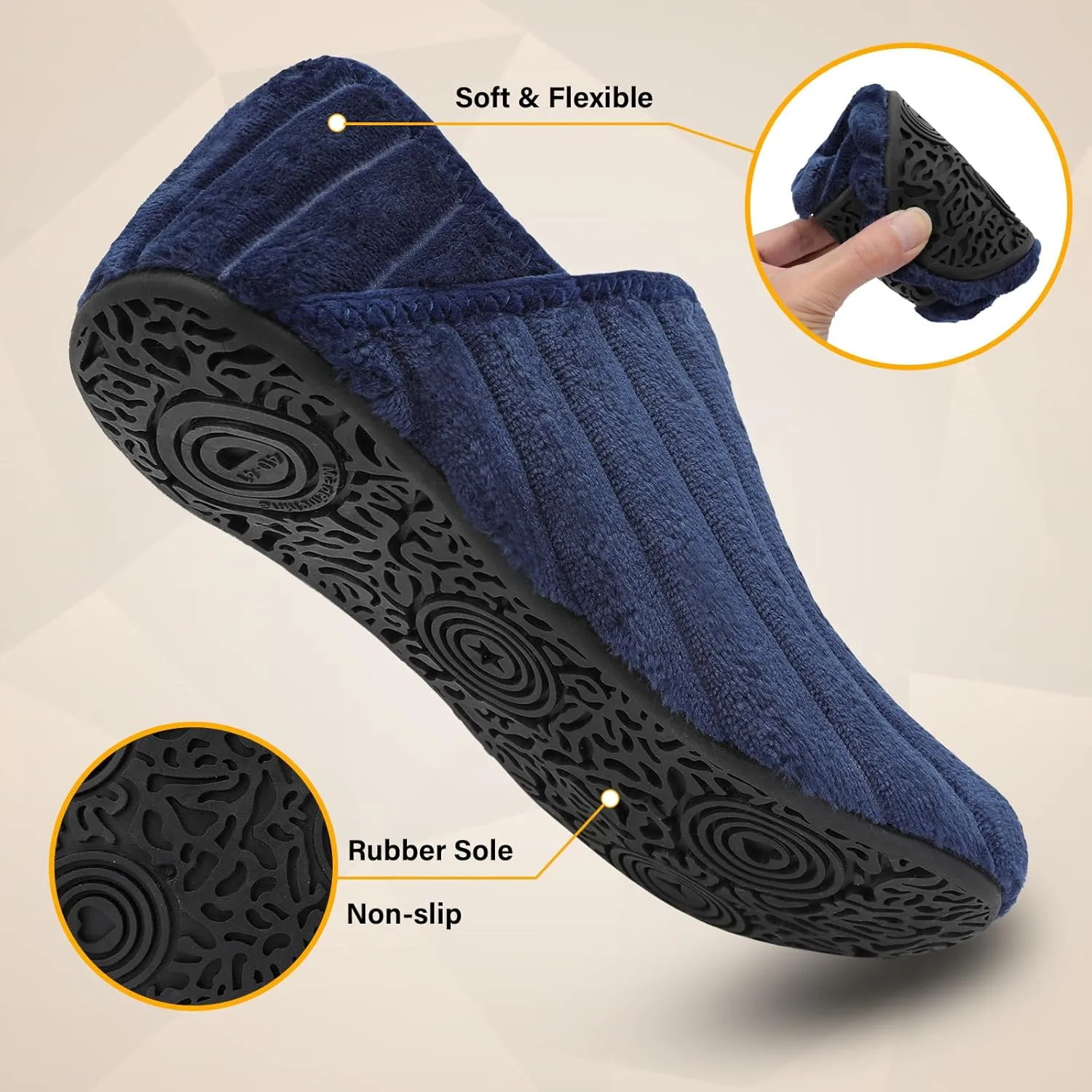 Scurtain Slippers for Women Men House Slipper Socks Lightweight Unisex Adults Barefoot Shoes Non-Slip Travel Slippers