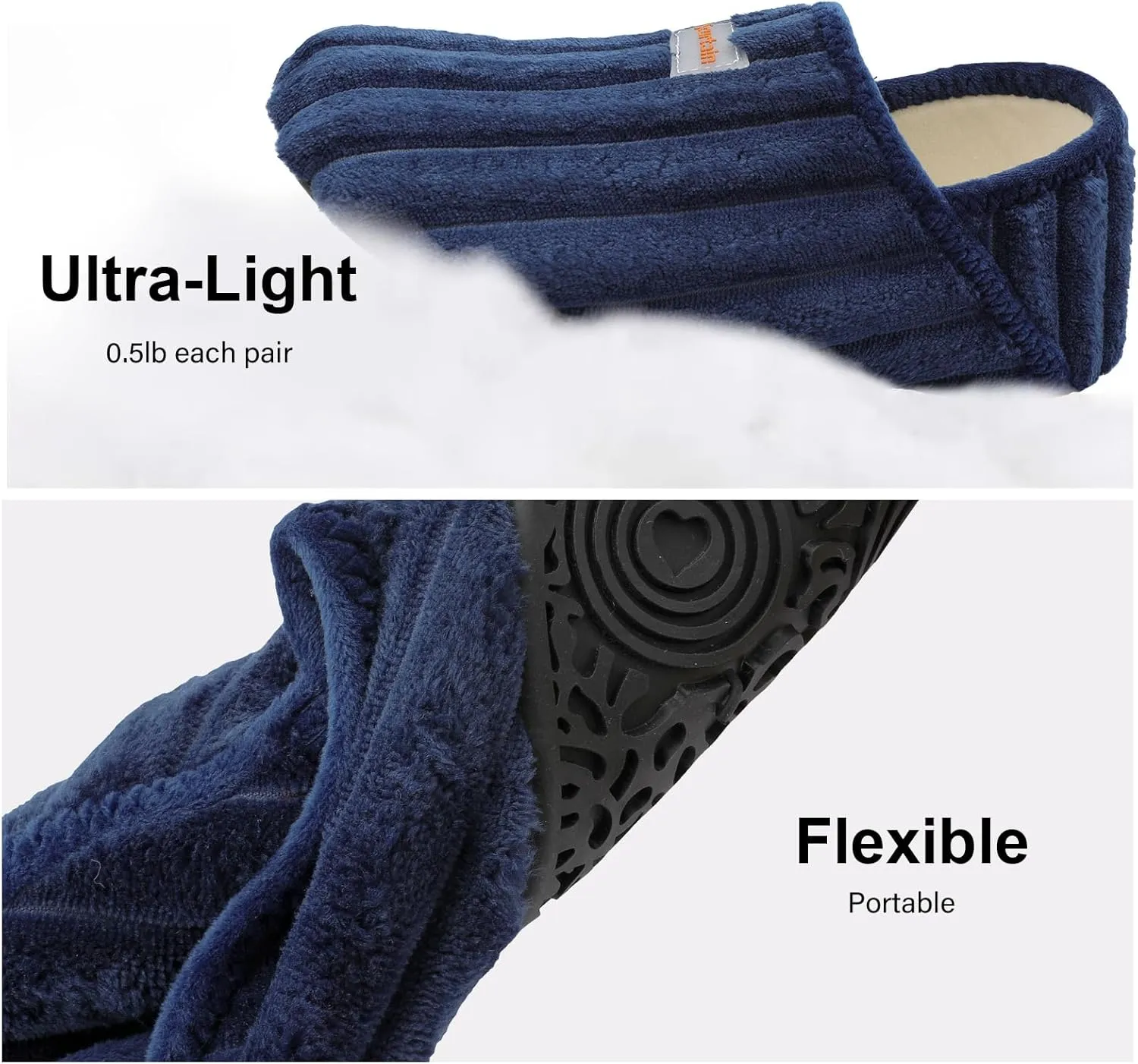 Scurtain Slippers for Women Men House Slipper Socks Lightweight Unisex Adults Barefoot Shoes Non-Slip Travel Slippers