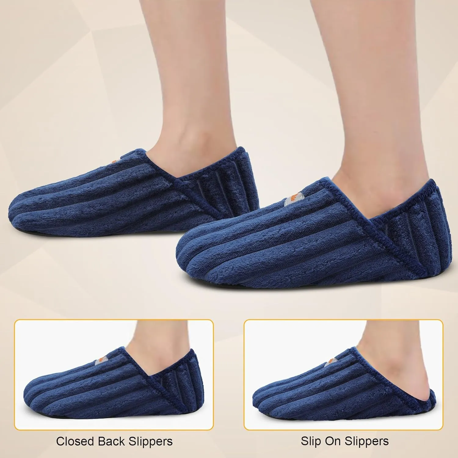Scurtain Slippers for Women Men House Slipper Socks Lightweight Unisex Adults Barefoot Shoes Non-Slip Travel Slippers