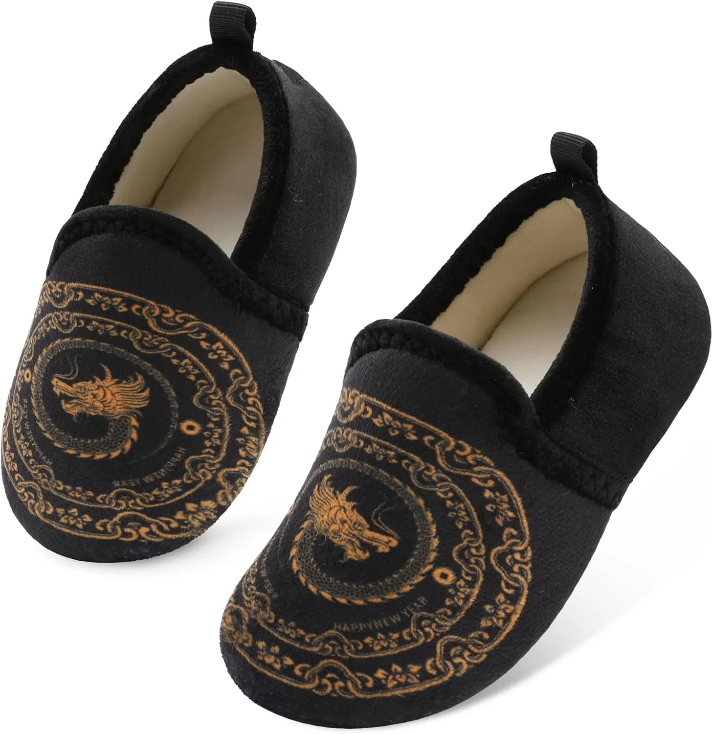 Scurtain Unisex Big Kids Little Kids Slippers Socks Artificial Woolen Slippers with Non-slip Rubber Sole for Big Boys Girls Little Boys Girls