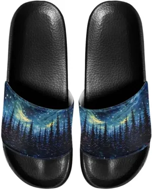 Semioury Starry Sky Cozy Home Shoes Tulip Tie-Dye Soft Sole Bedroom Anti-Skid Outdoor Sole House Shoes for Women Men Family