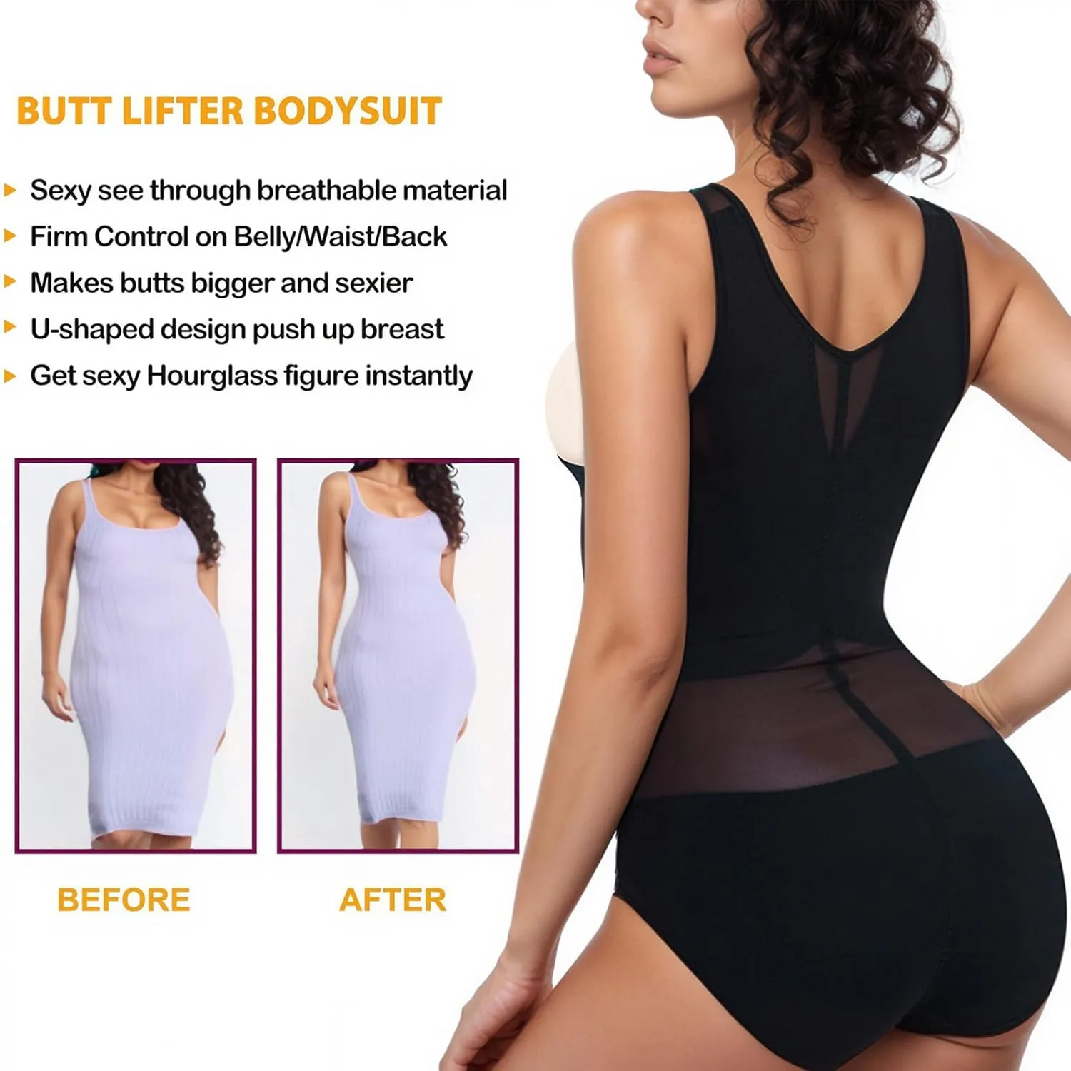 Shapewear for Women Tummy Control Butt Lifter Bodysuit Body Shaper Bodysuit Postpartum Girdles with Adjustable Straps