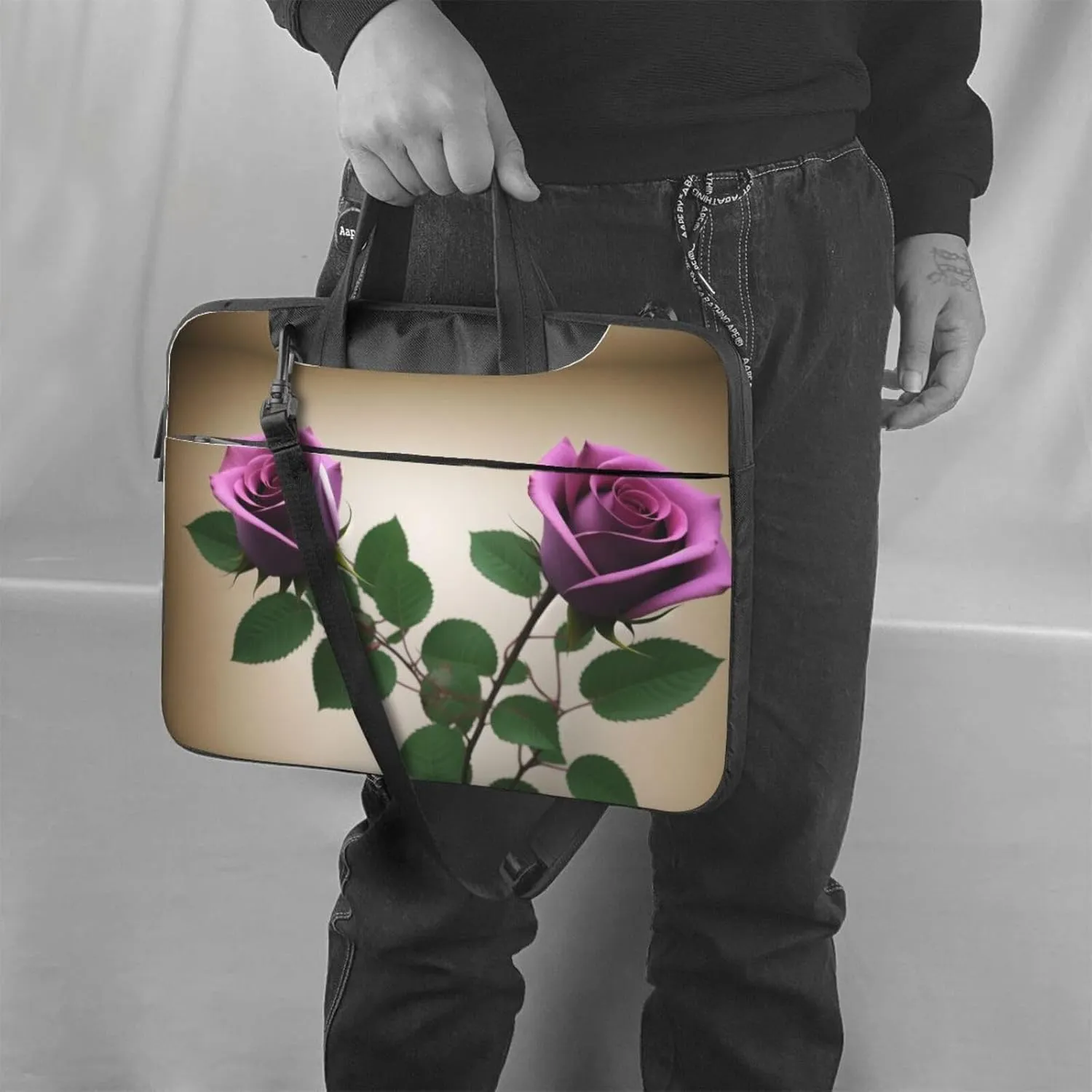 Shiny Christmas Decor Laptop Shoulder Bag Notebook Computer Case Briefcase With Shoulder Straps And Handle
