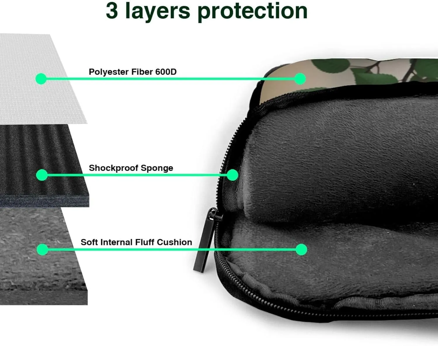 Shiny Christmas Decor Laptop Shoulder Bag Notebook Computer Case Briefcase With Shoulder Straps And Handle