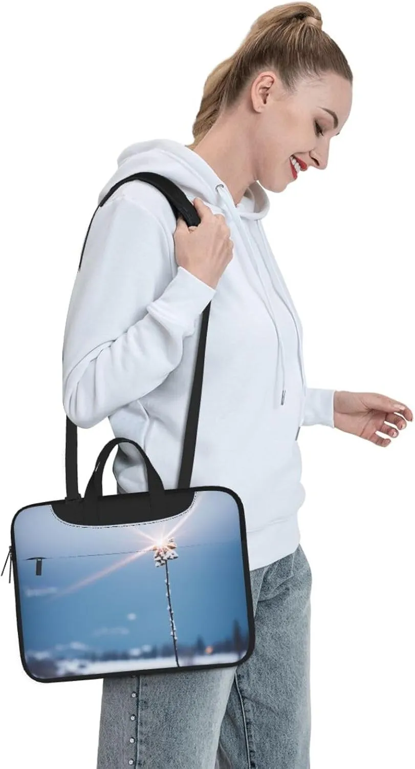 Shiny Christmas Decor Laptop Shoulder Bag Notebook Computer Case Briefcase With Shoulder Straps And Handle
