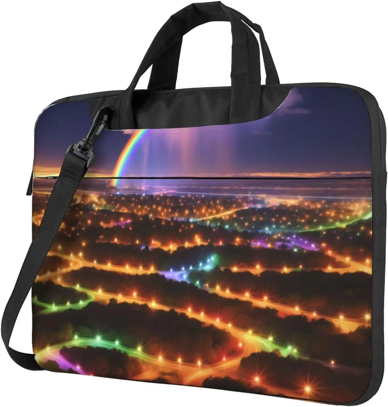 Shiny Christmas Decor Laptop Shoulder Bag Notebook Computer Case Briefcase With Shoulder Straps And Handle