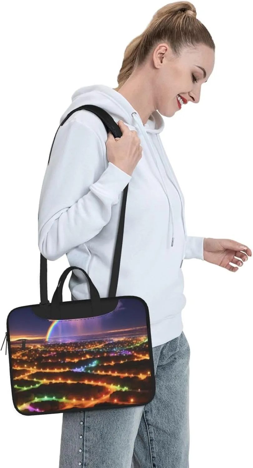 Shiny Christmas Decor Laptop Shoulder Bag Notebook Computer Case Briefcase With Shoulder Straps And Handle