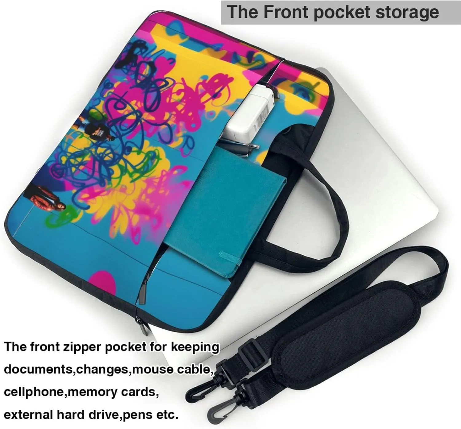 Shiny Christmas Decor Laptop Shoulder Bag Notebook Computer Case Briefcase With Shoulder Straps And Handle