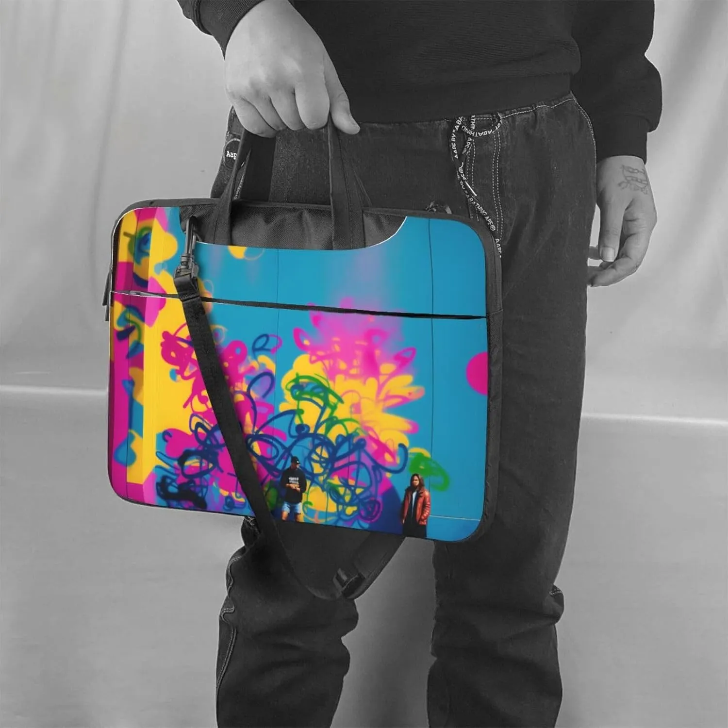 Shiny Christmas Decor Laptop Shoulder Bag Notebook Computer Case Briefcase With Shoulder Straps And Handle