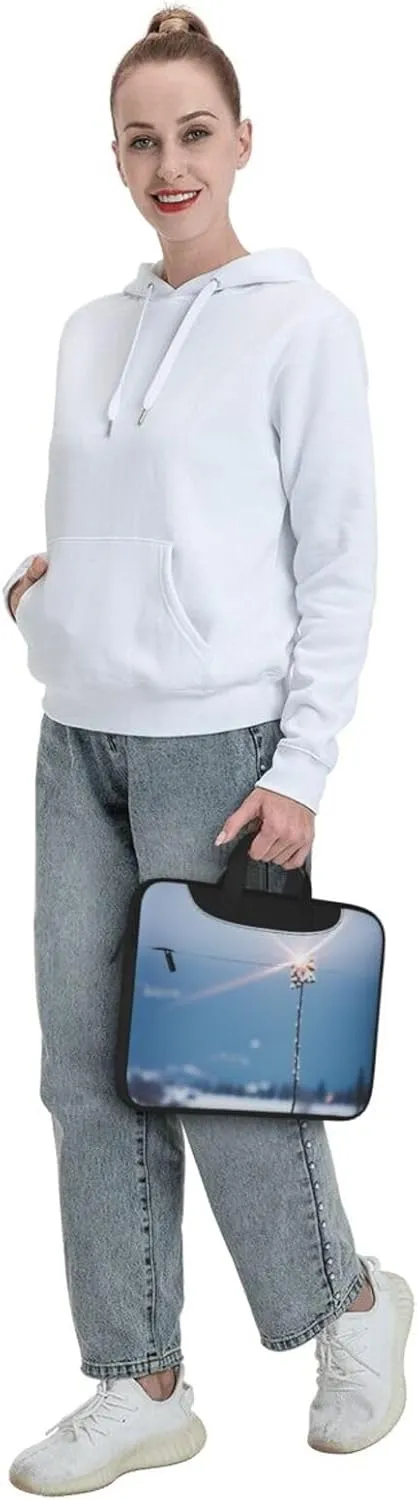 Shiny Christmas Decor Laptop Shoulder Bag Notebook Computer Case Briefcase With Shoulder Straps And Handle