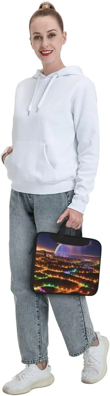 Shiny Christmas Decor Laptop Shoulder Bag Notebook Computer Case Briefcase With Shoulder Straps And Handle