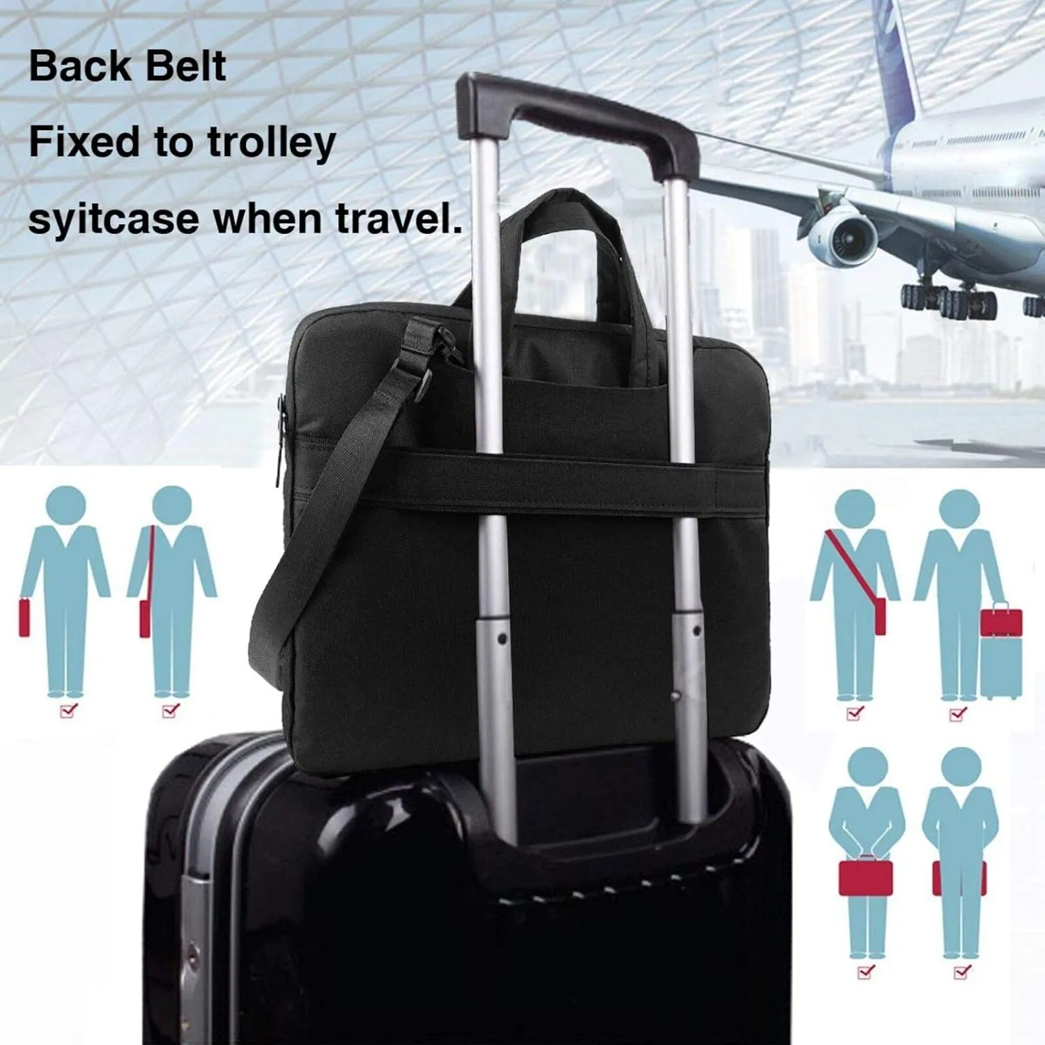 Shiny Christmas Decor Laptop Shoulder Bag Notebook Computer Case Briefcase With Shoulder Straps And Handle