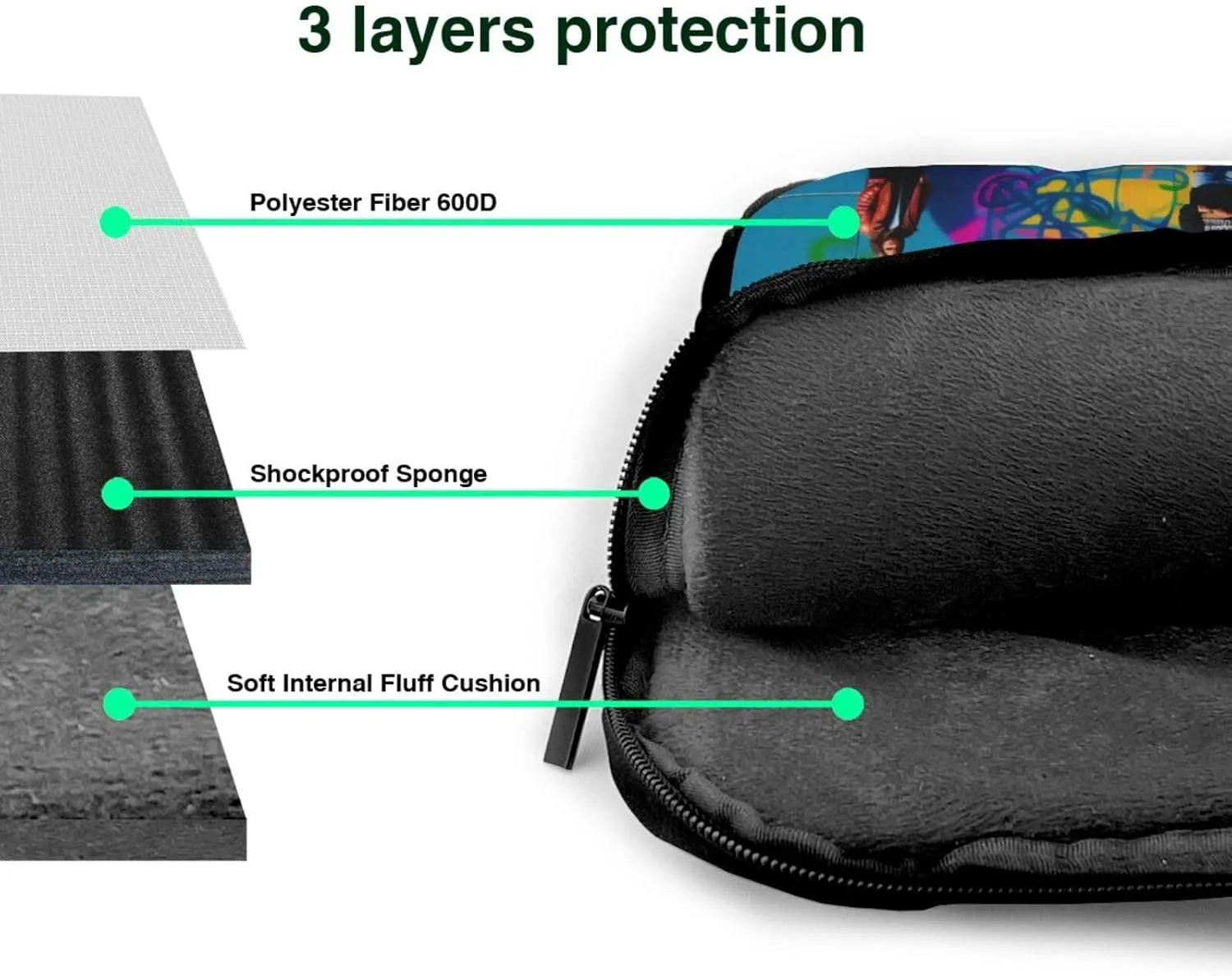 Shiny Christmas Decor Laptop Shoulder Bag Notebook Computer Case Briefcase With Shoulder Straps And Handle