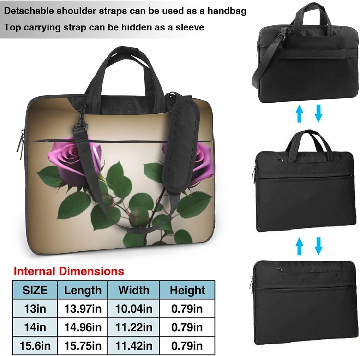 Shiny Christmas Decor Laptop Shoulder Bag Notebook Computer Case Briefcase With Shoulder Straps And Handle