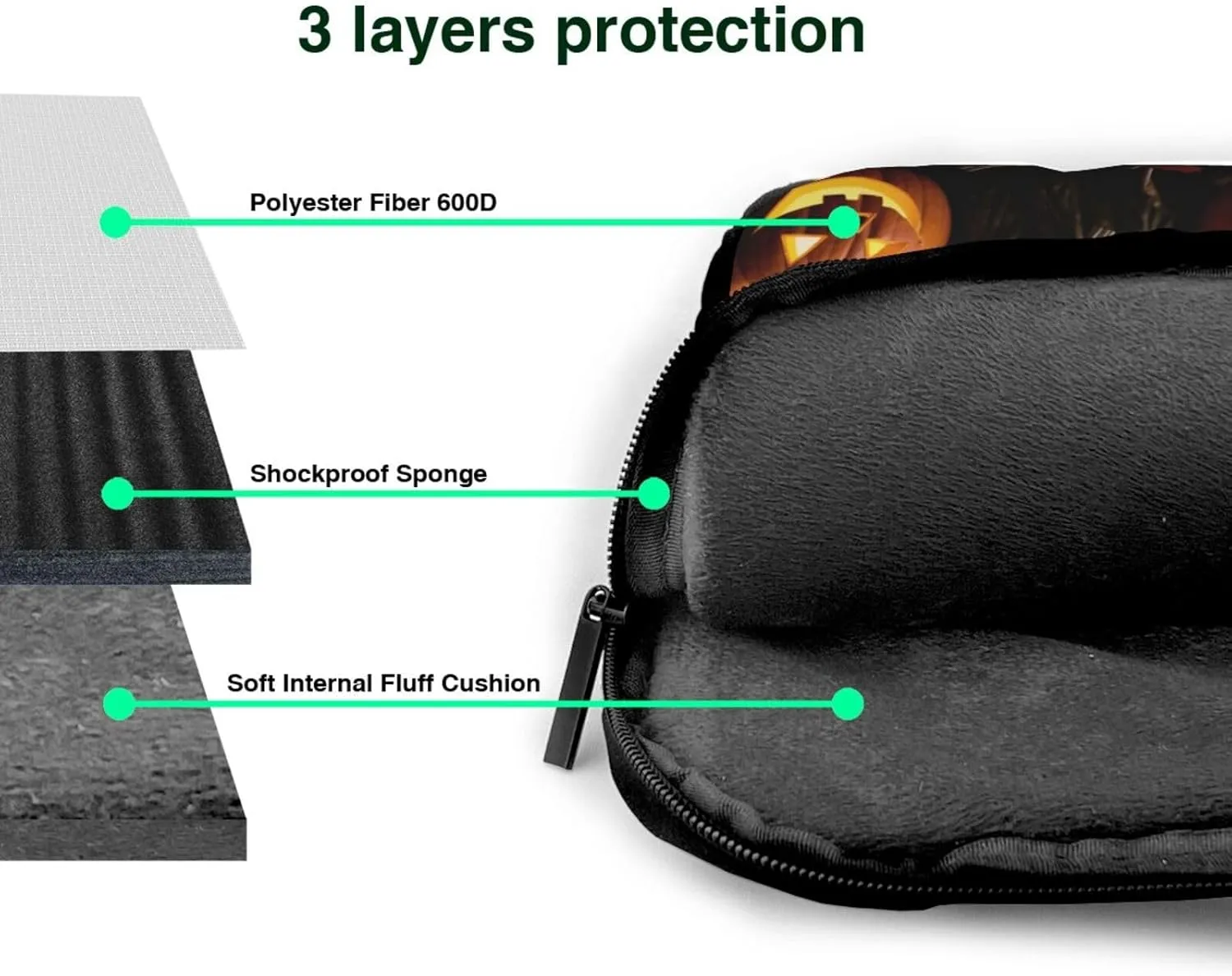 Shiny Christmas Decor Laptop Shoulder Bag Notebook Computer Case Briefcase With Shoulder Straps And Handle