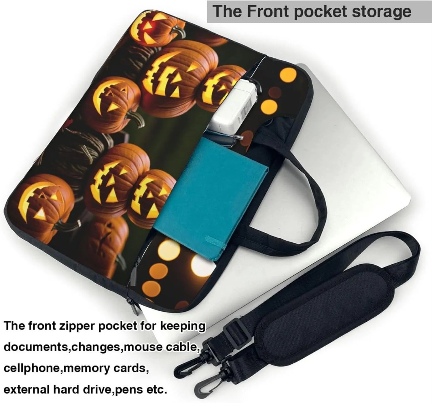 Shiny Christmas Decor Laptop Shoulder Bag Notebook Computer Case Briefcase With Shoulder Straps And Handle