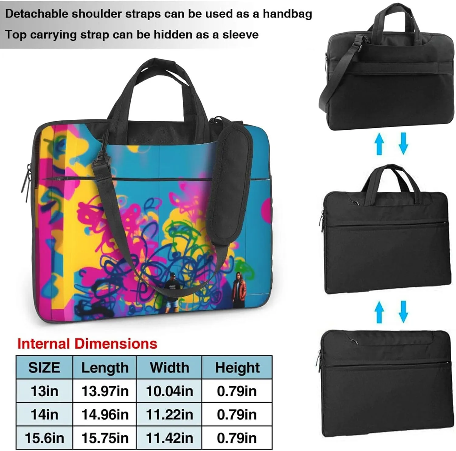 Shiny Christmas Decor Laptop Shoulder Bag Notebook Computer Case Briefcase With Shoulder Straps And Handle