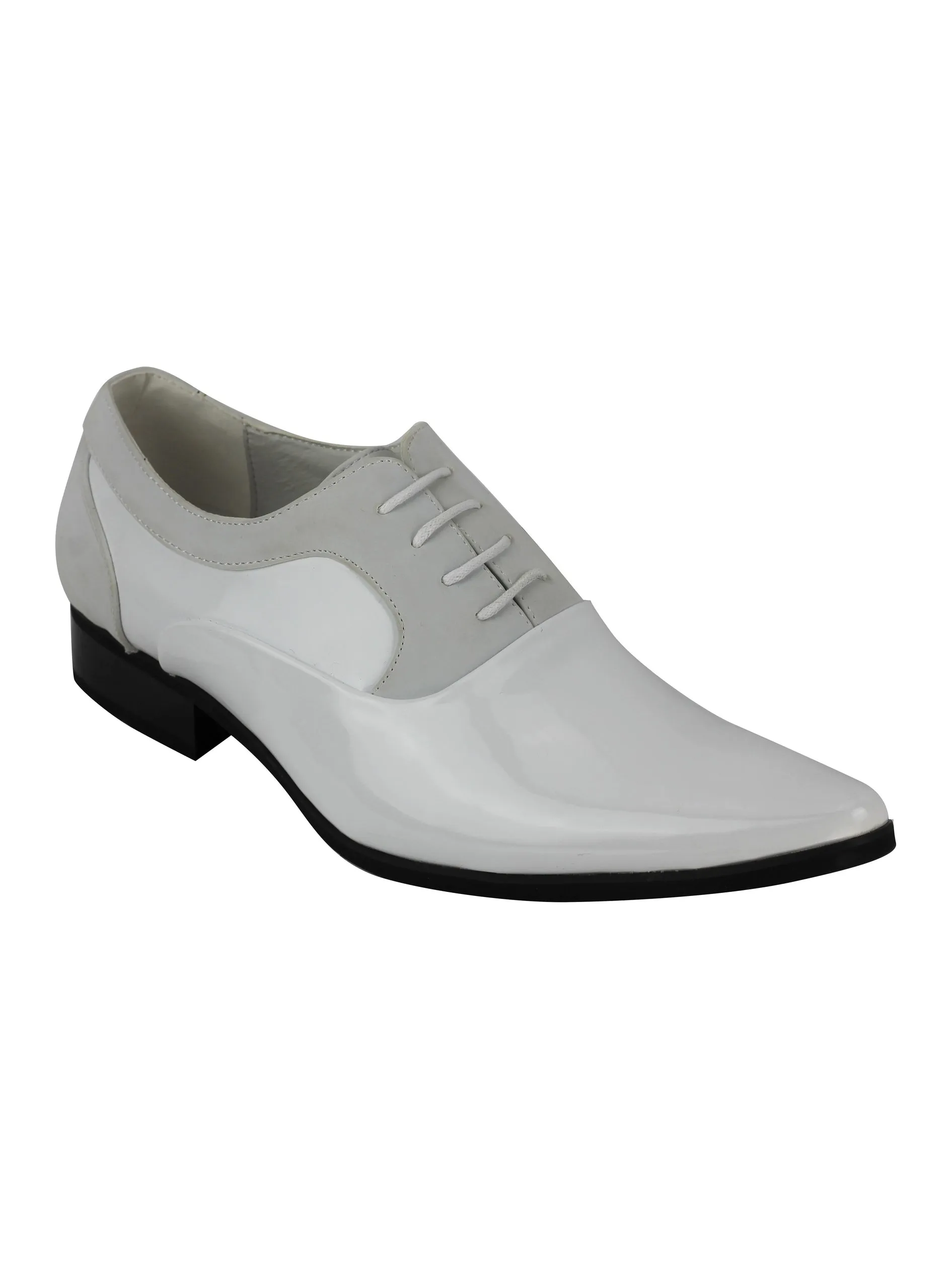 SHINY FAUX LEATHER FORMAL LACE UP SHOES