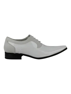 SHINY FAUX LEATHER FORMAL LACE UP SHOES