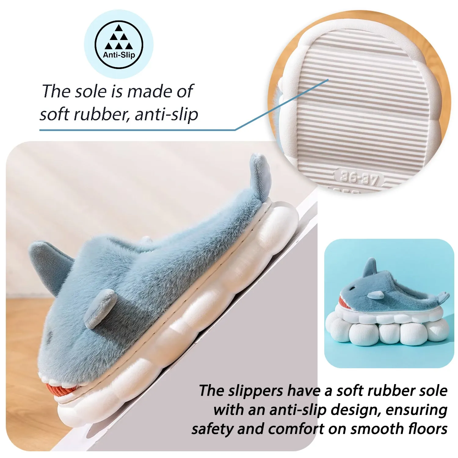SHOEGEEᵀᴹ Cozy Shark Slippers