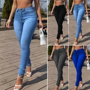 Skinny Pants Super Soft Breathable Eye Catching Women's Jeans