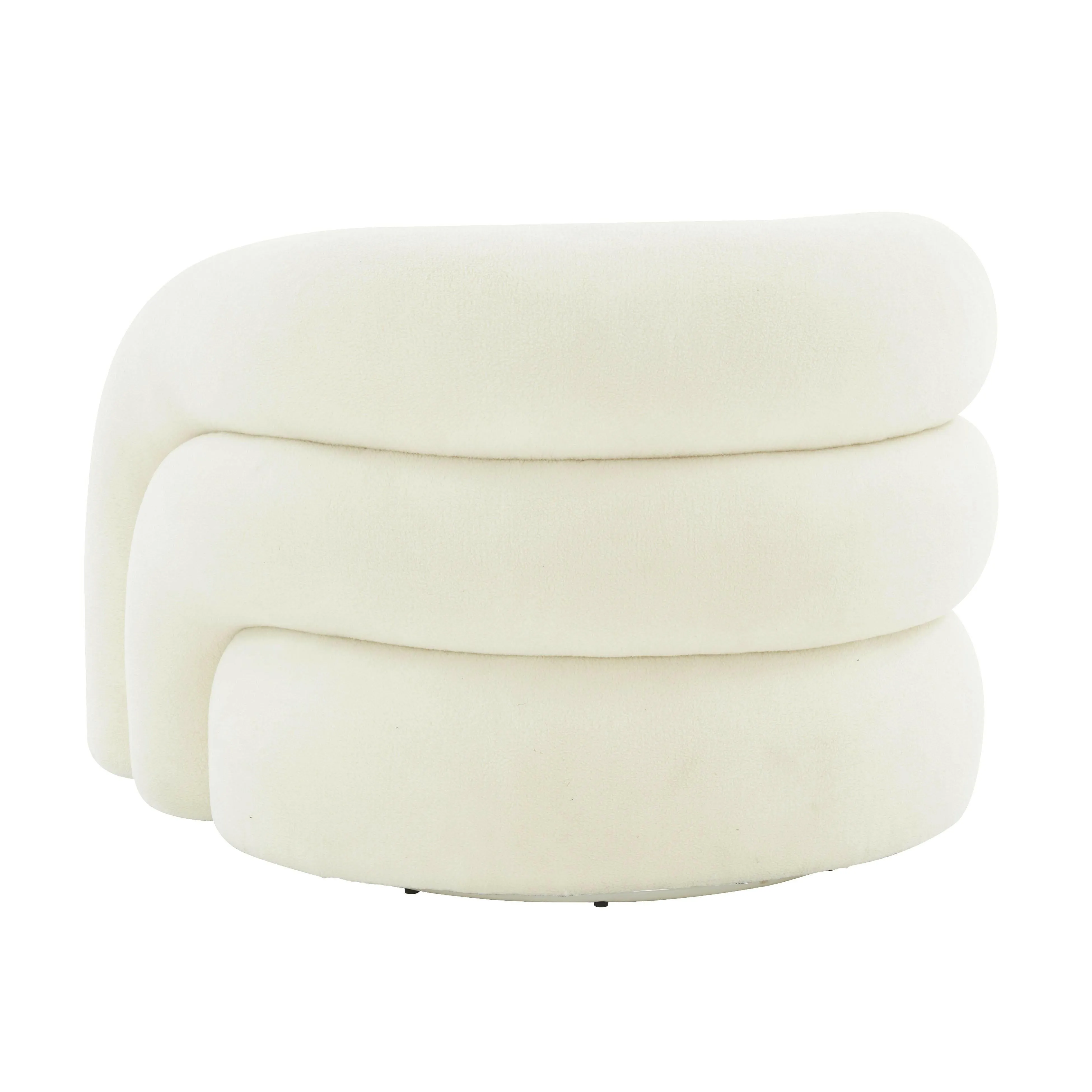 Slipper Cream Vegan Shearling Swivel Chair