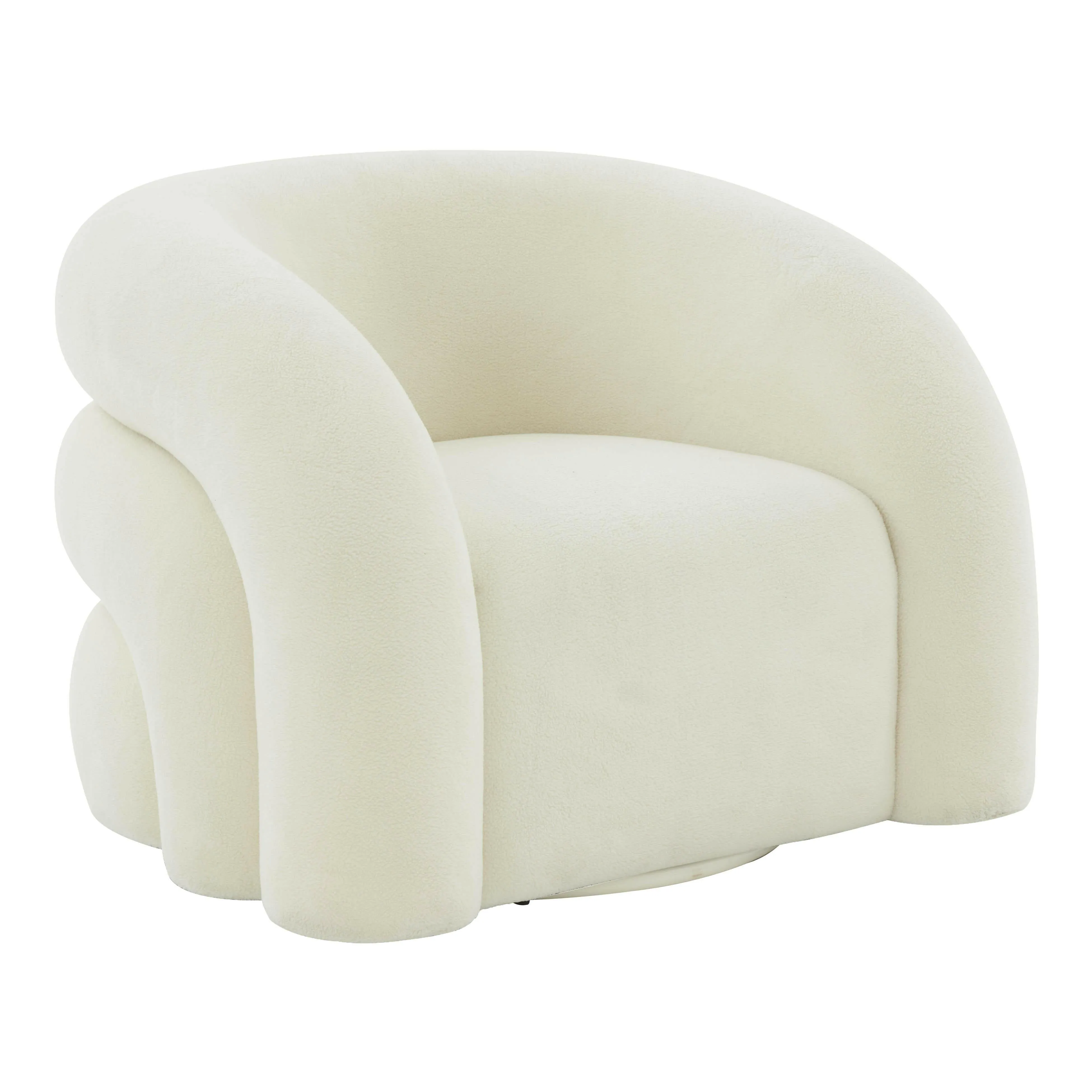 Slipper Cream Vegan Shearling Swivel Chair