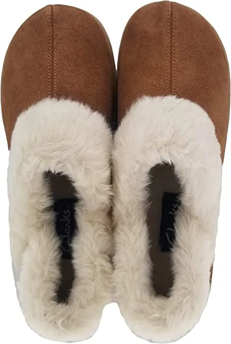 Slipper Mule Slip-On Indoor Wool and Clarks Lined Clogs Outdoor Personalized assistance Cozy Tan Anti-theft Fur