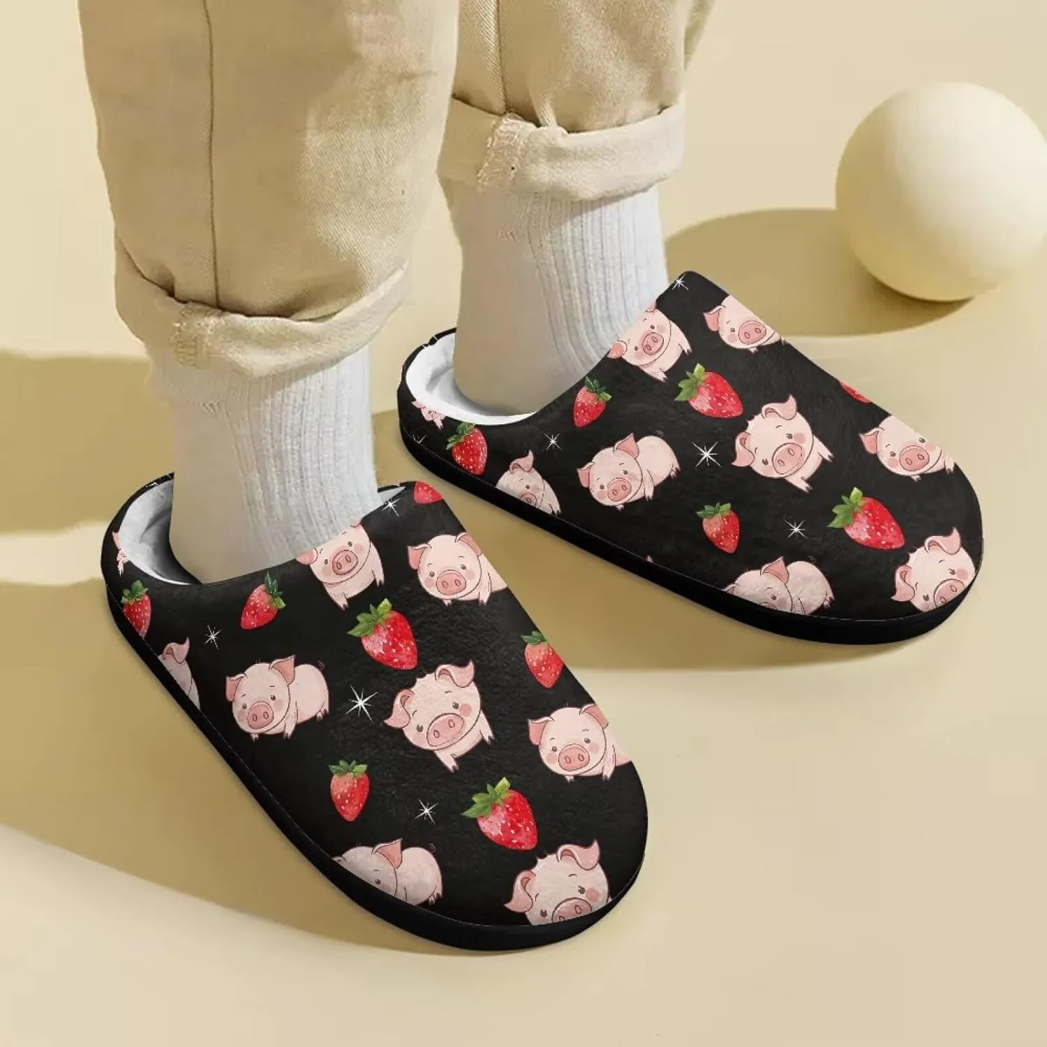 Slippers for Kids, Fluffy Slippers for Winter, Closed Toe Scuff Slippers with Non-Slip Rubber Sole