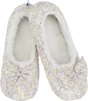 Snoozies Daisy Sherpa-Lined Slipper Socks - Fuzzy and Cute Slippers for Women with Non-Slip Sole