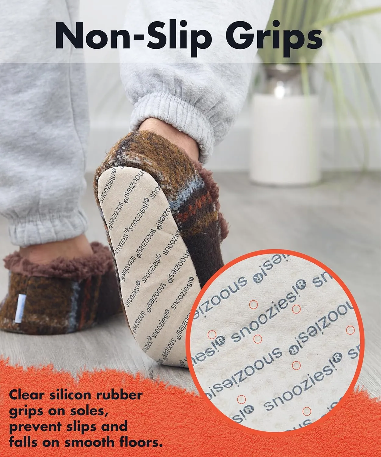 Snoozies Mens Slippers Indoor Plaid, Cord, or Camo, Sherpa Fleece-Lined Slippers Socks Non-Skid, Mens House Shoes, Male Gifts