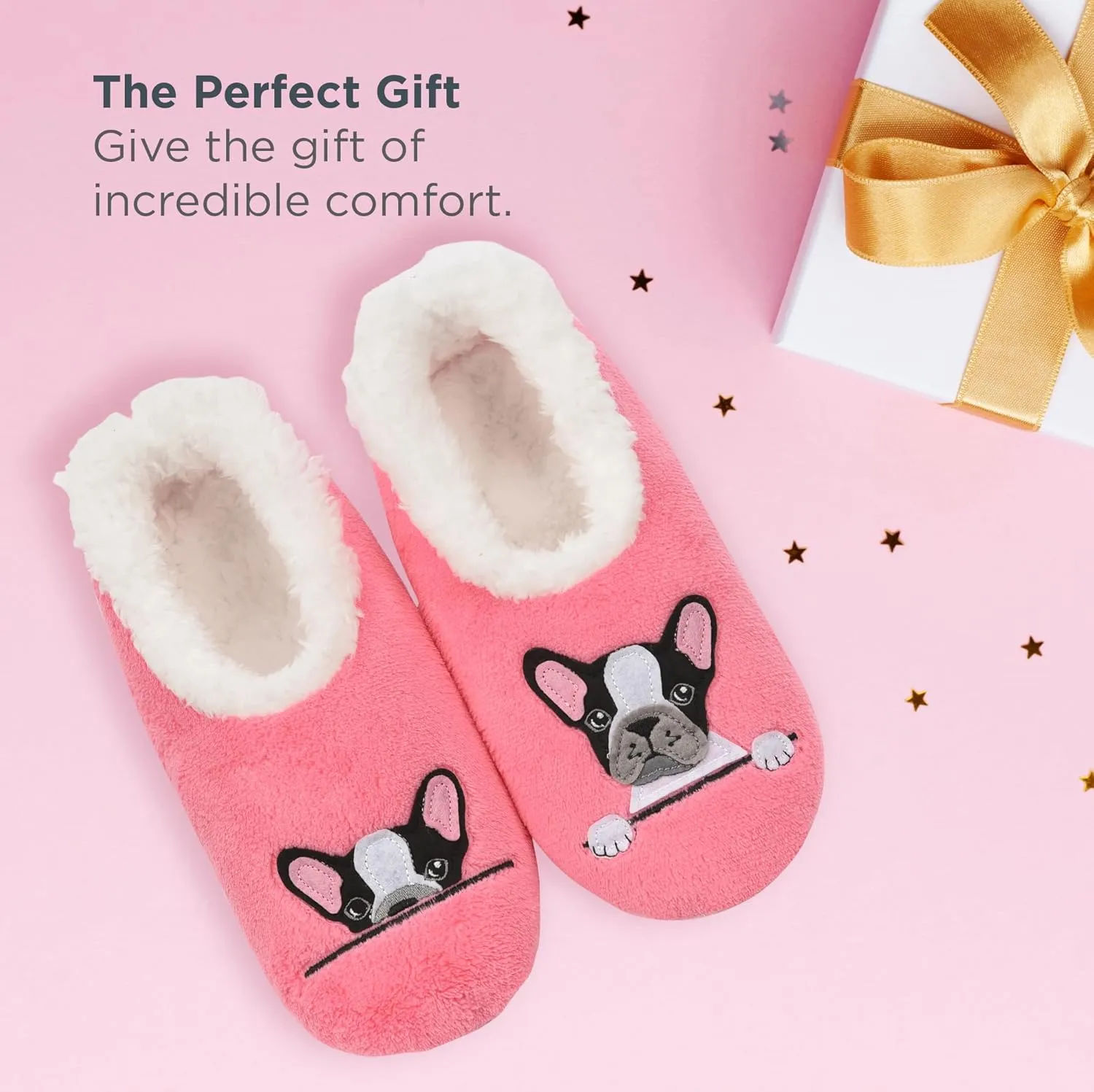 Snoozies Pairable Slipper Socks - Funny House Slippers for Women, Non-Slip Fuzzy Slipper Socks