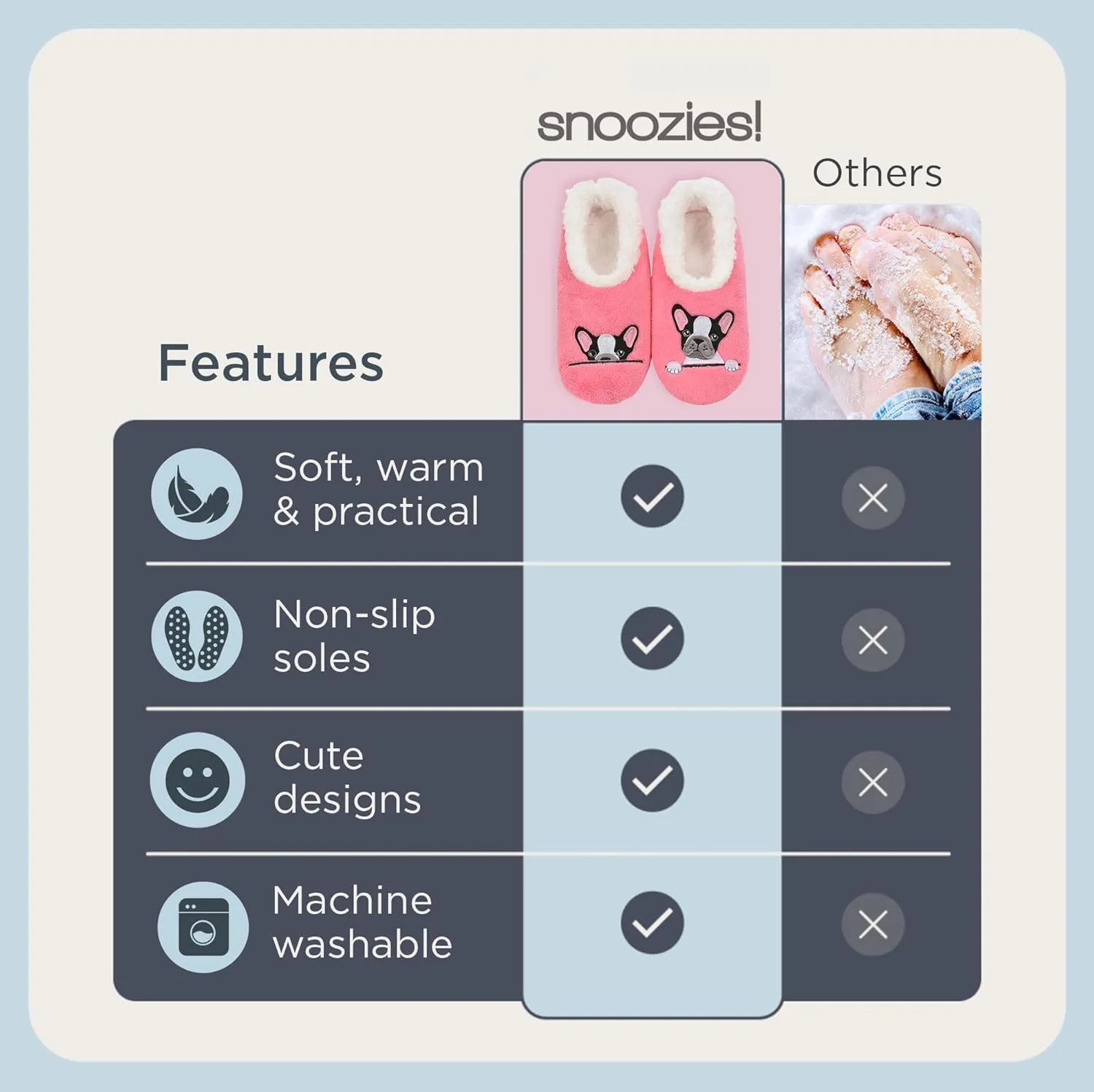 Snoozies Pairable Slipper Socks - Funny House Slippers for Women, Non-Slip Fuzzy Slipper Socks
