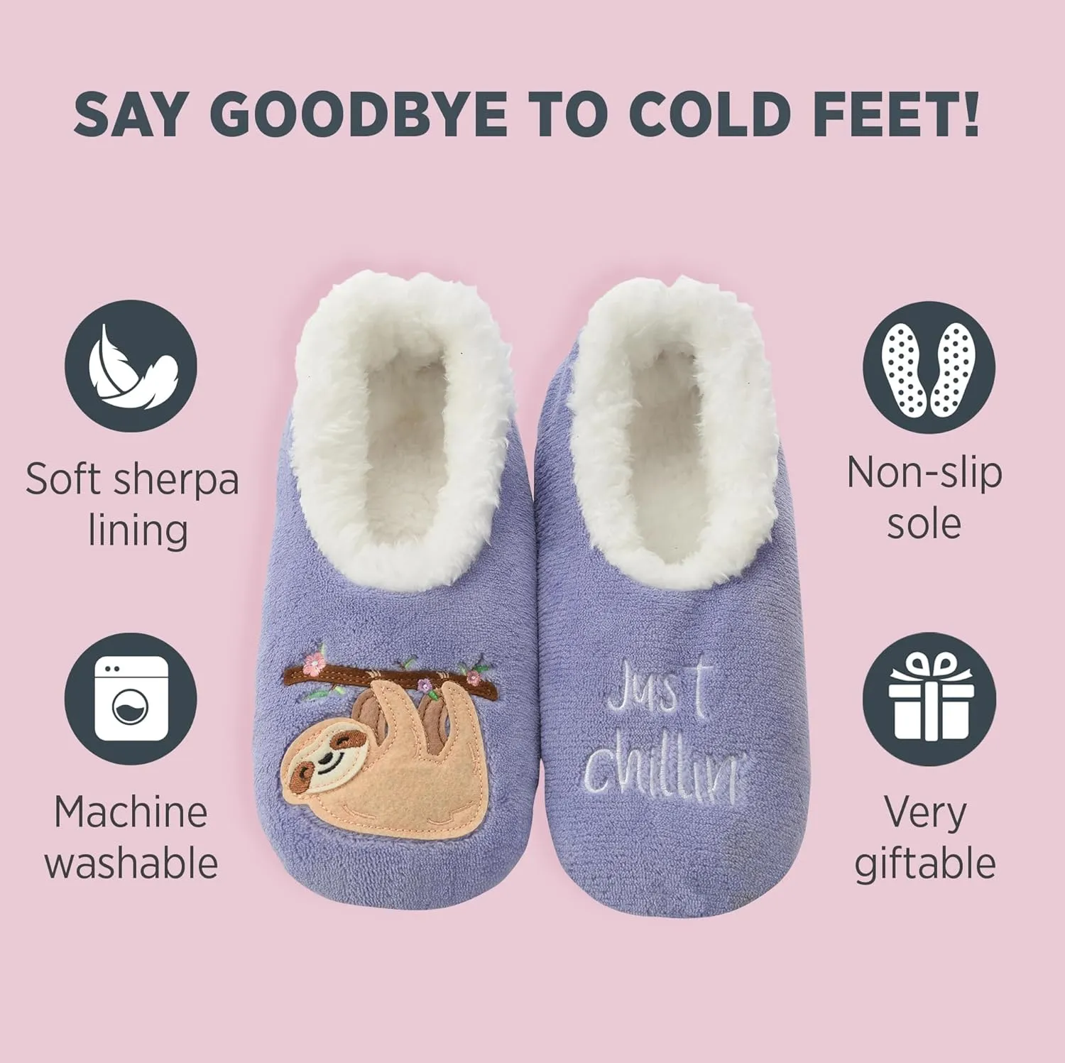 Snoozies Pairable Slipper Socks - Slippers for Women, Non-Slip Fuzzy Slipper Socks