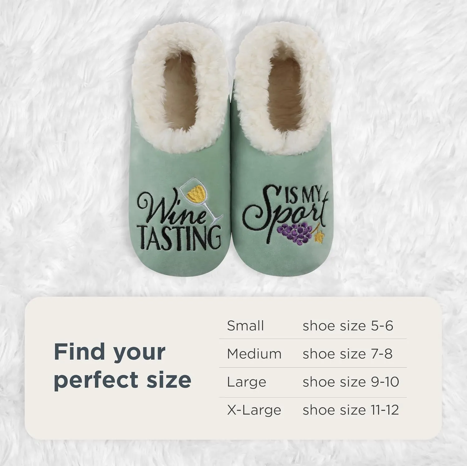 Snoozies Pairables Sherpa-lined Slipper Socks - Fuzzy and Cute Slippers for Women with Non-Slip Sole - Ladies Warm Slippers
