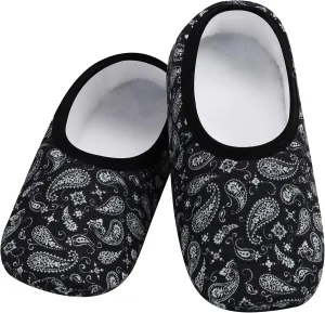 Snoozies Skinnies Slipper Socks Cozy, Foldable Slippers for Women, Non Slip Socks for Travel & Indoors - Bright Daisy