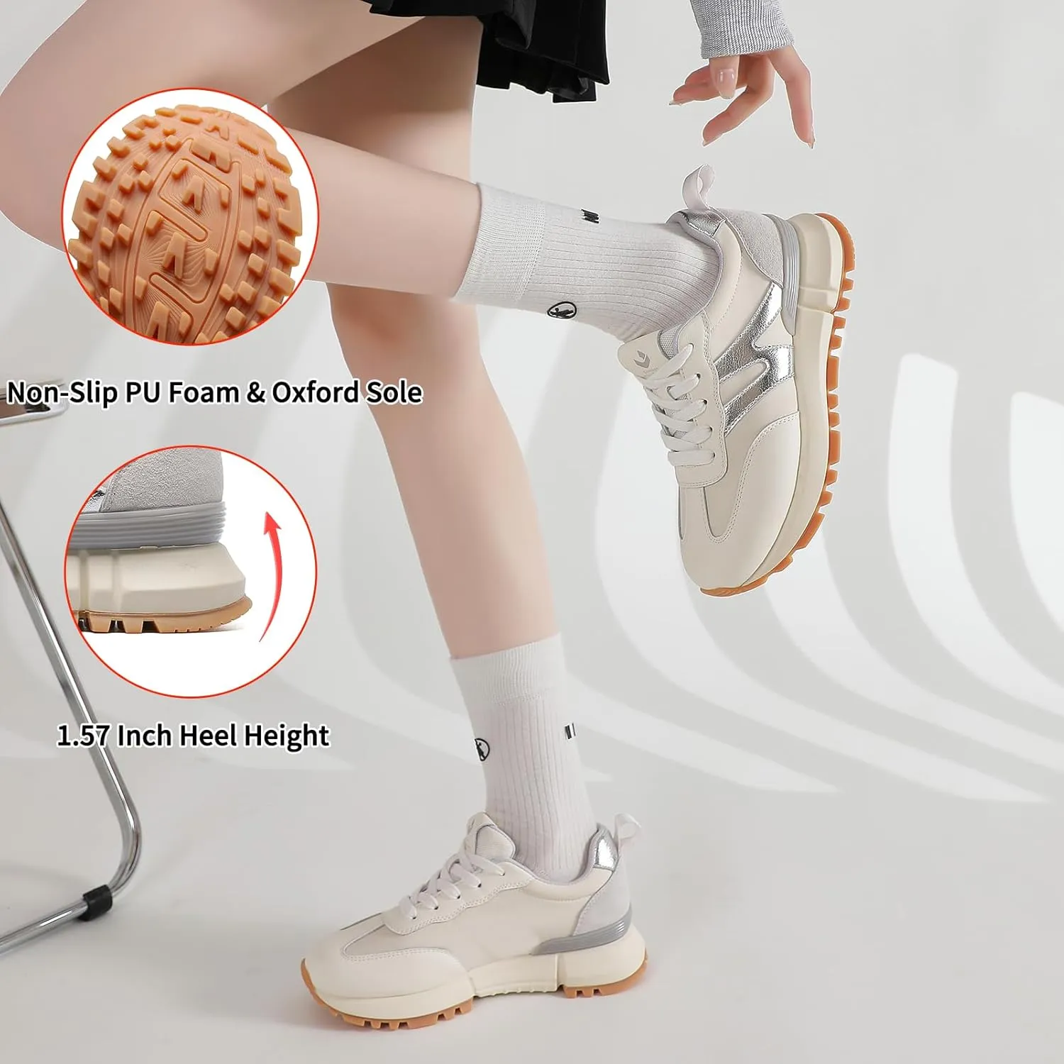 somiliss Sneakers for Women Genuine Leather Suede Patchwork Non-Slip Casual Walking Shoes Comfortable Gym Tennis Running Shoes Womens Fashion Sneakers
