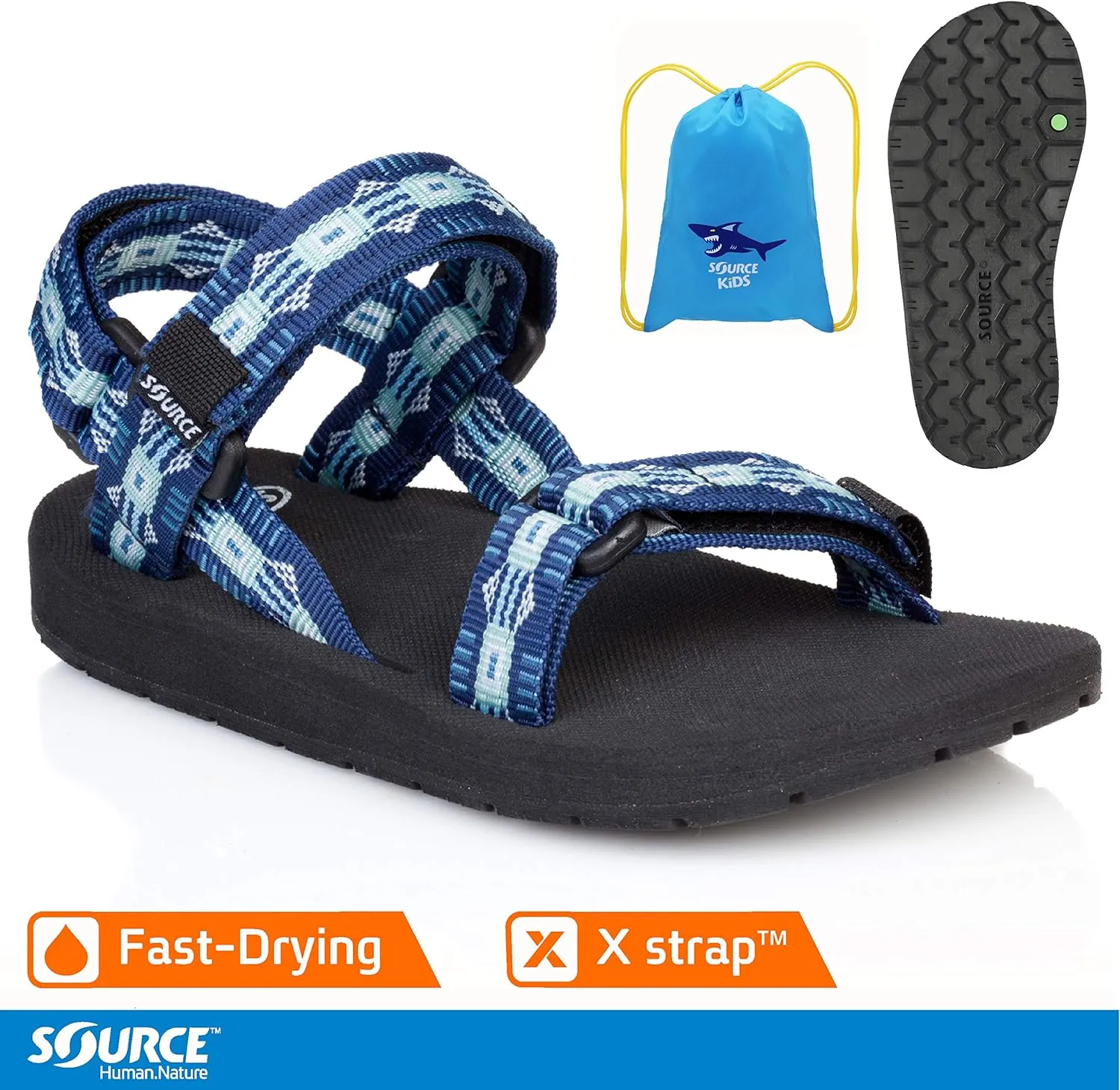 Source Classic Kids Boys Sandals | Comfortable, Quick-Drying, Non-Slip, Durable Hiking Sandals