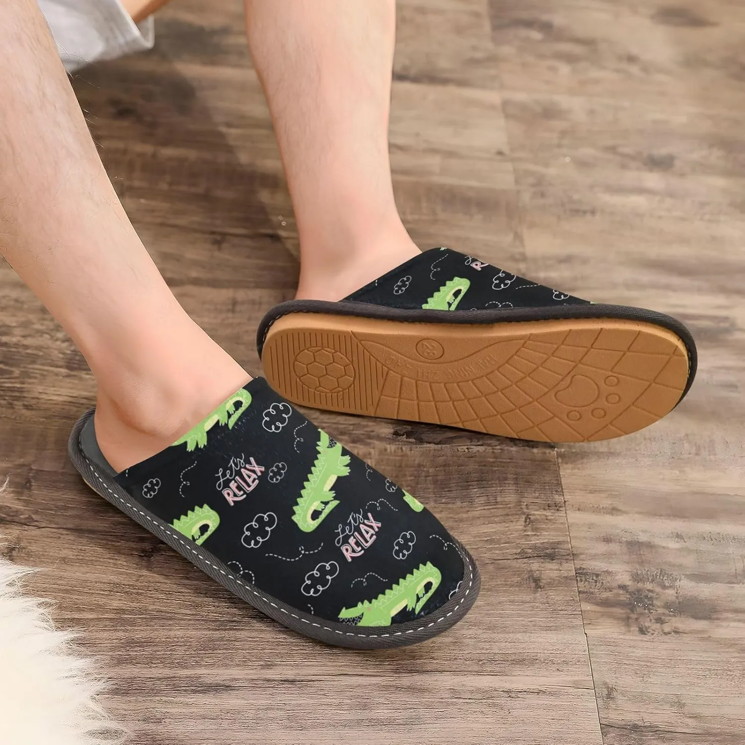 Spa Slippers Indoor House Fuzzy Slippers Soft Memory Foam Non-Slip Home Slipper Winter Shoes For Bedroom Hotel Travel 4-11
