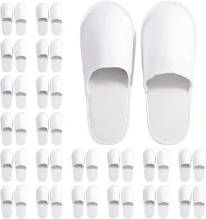 Spa Slippers,Disposable Hotel Slippers for Guests,Non Slip House Slippers, Cotton Closed Toe Slippers,Washable & Reusable,Fits up to Adult US Men Size 10 & Women Size 11 (20)