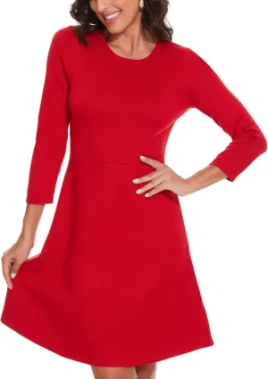 Spicy Sandia Women's Sweater Dress A-Line Crew Neck Knit Skater Dress