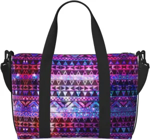 SSIMOO Shiny Pattern Print Portable Travel Duffel Bag,Ideal For Business And Private Travel, Black