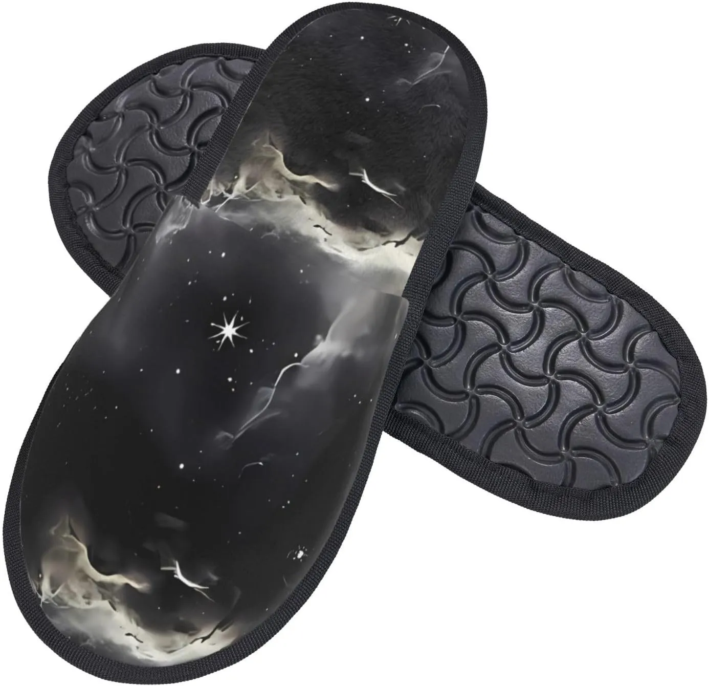 Starry Sky Nebula Slippers for Women Fuzzy House Shoes Anti-Skid Indoor Slipper Gifts for Women Mom Ladies
