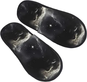 Starry Sky Nebula Slippers for Women Fuzzy House Shoes Anti-Skid Indoor Slipper Gifts for Women Mom Ladies