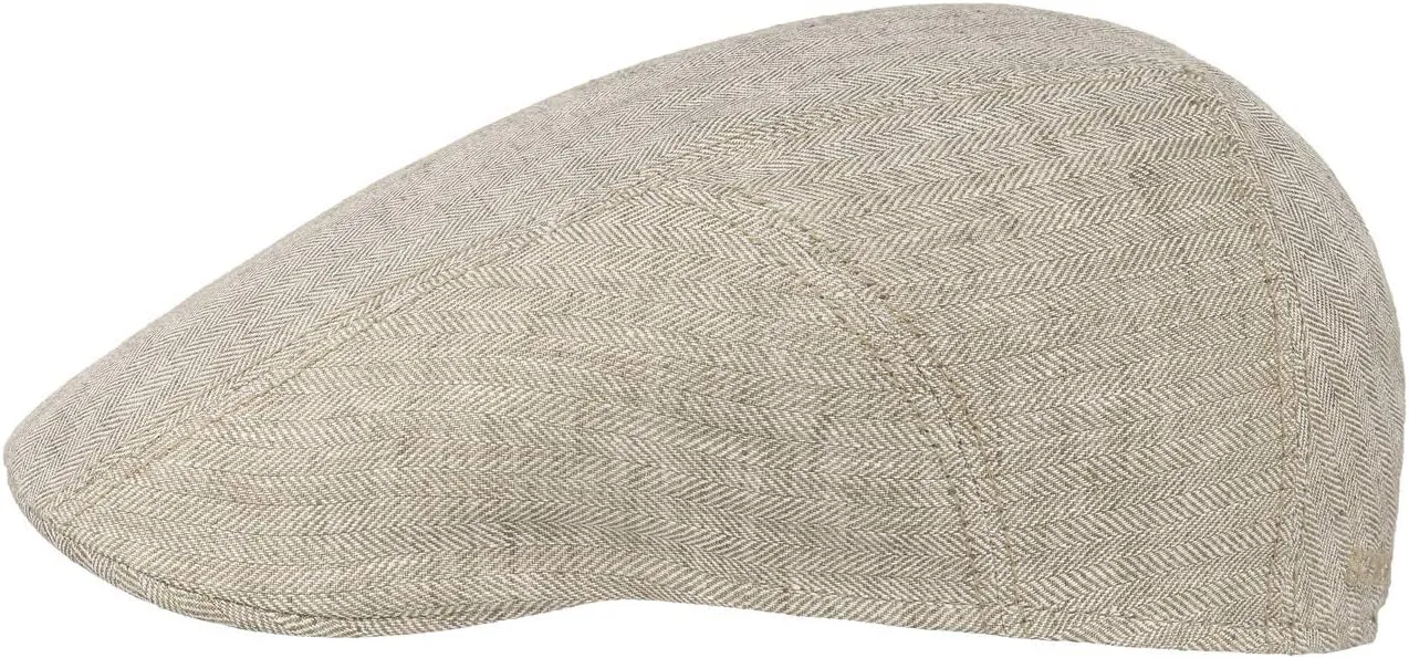 Stetson Herringbone Linen Flat Cap Men | Made in The EU