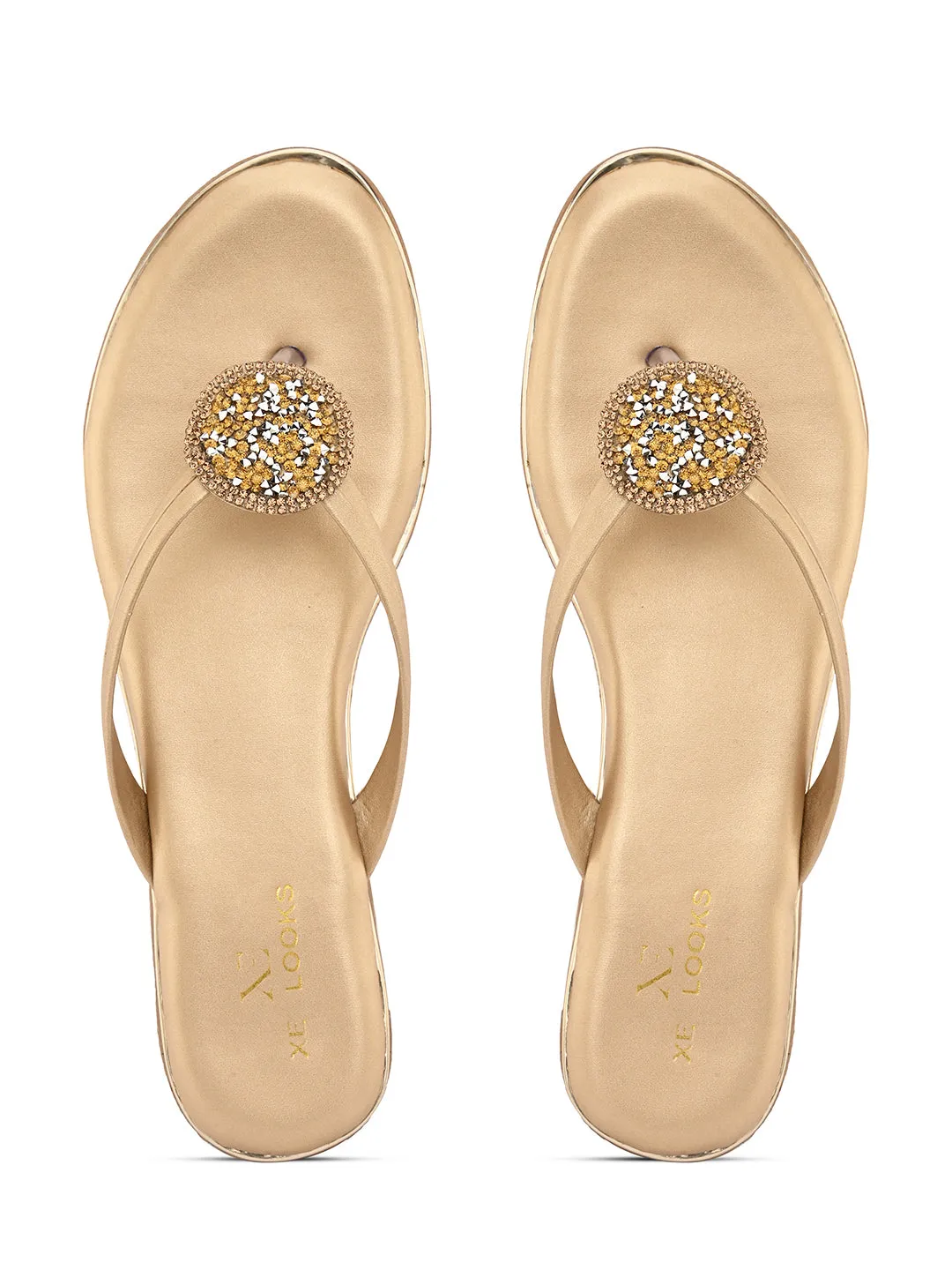 Stone Embellished Fashionable & Comfortable Flat Slippers