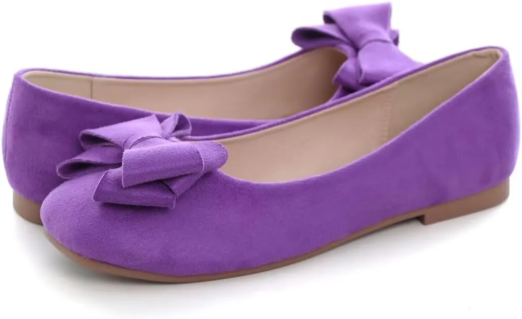 Stunner Women's Casual Flats Square Toe Bowknot Ballet Flats Comfortable Slip On Wedding Dress Shoes