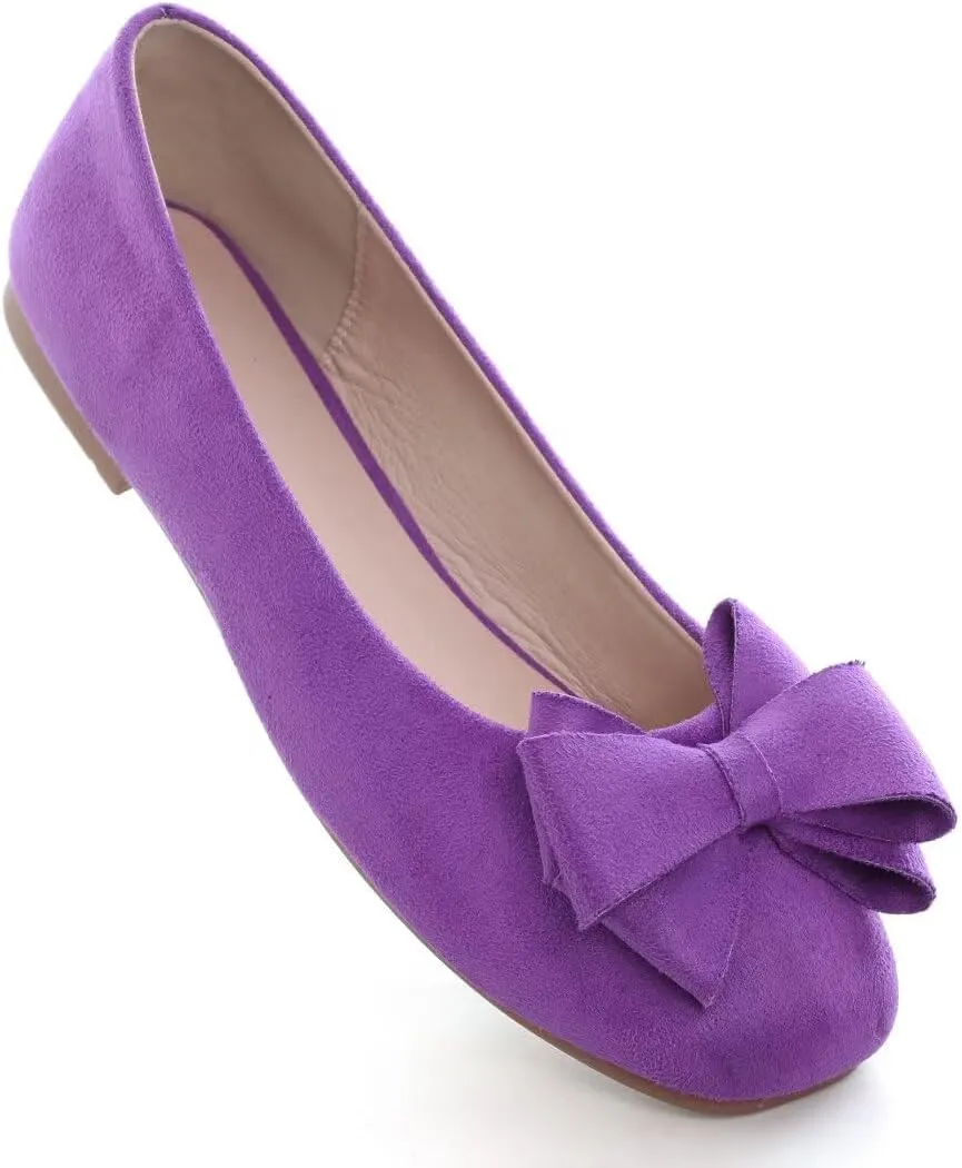 Stunner Women's Casual Flats Square Toe Bowknot Ballet Flats Comfortable Slip On Wedding Dress Shoes